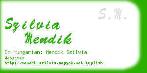 szilvia mendik business card